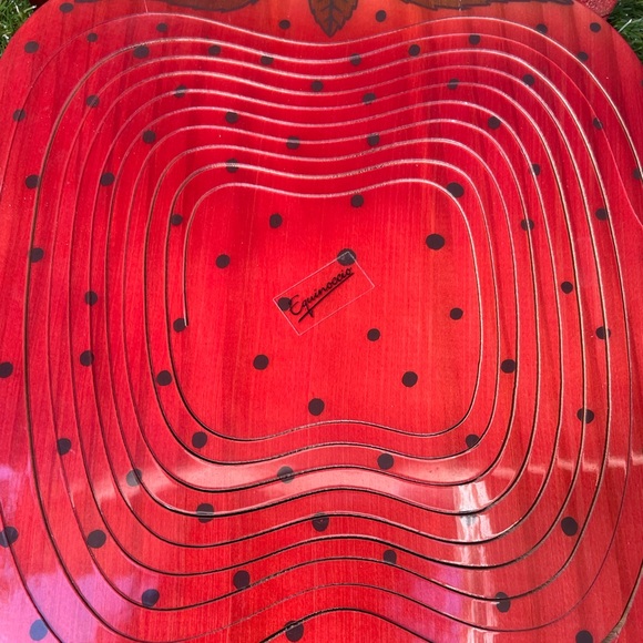 Pair of Vintage Equinoccio Red Apple and Watermelon Collapsable Wood Cut Display - Picture 12 of 13